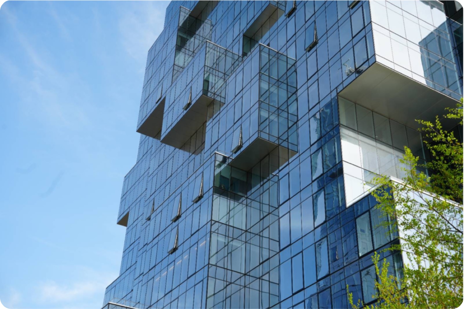 Glass condominium tower